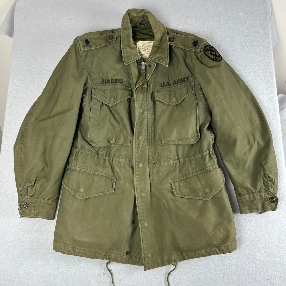 VTG 1953 US Army M-1951 Cold Weather Field Jacket w/ Polyester Liner - Small